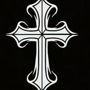 religious cross vinyl decal 5"